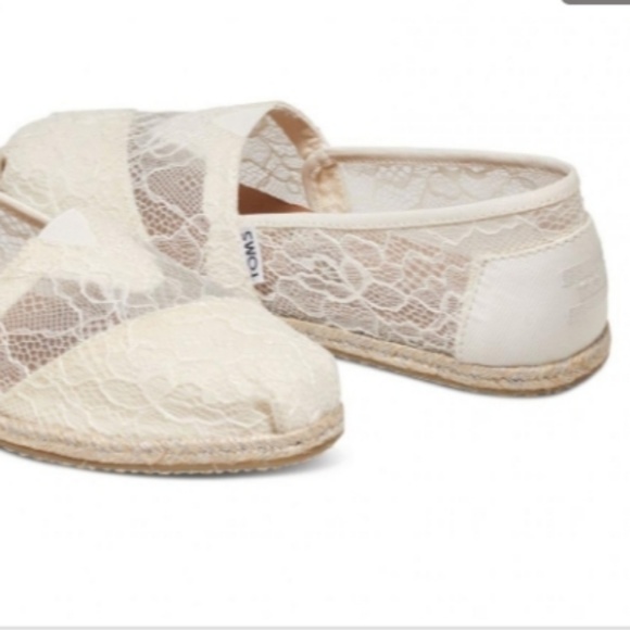 white lace slip on shoes